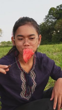 Сезон арбуза — сбор арбуза для приготовления арбузного сока #HarvestWatermelon #Watermelon [(Season