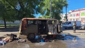 В Благовещенске огнеборцы тушили автомобиль