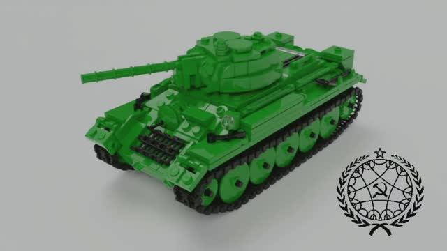Танк Т-34/76 из ЛЕГО (инструкция по сборке) (версия 2) смотреть онлайн