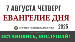 7 августа четверг Евангелие дня 2025 с толкованием #евангелие