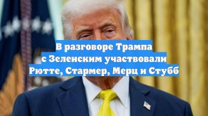 В разговоре Трампа с Зеленским участвовали Рютте, Стармер, Мерц и Стубб