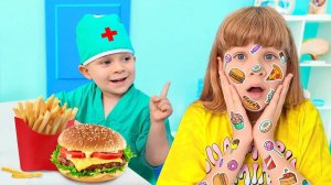Диана и Рома учатся хорошим привычкам и здоровому питанию
