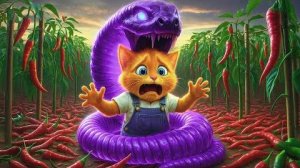 😱О, боже! Котёнок против ГИГАНТСКОГО ФИОЛЕТОВОГО ЧЕРВЯ! Концовка вас шокирует! 🐱🌶️