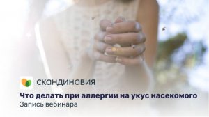 Вебинар «Что делать при аллергии на укус насекомого»