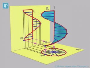 7.17в. Прямой геликоид, заданный отсеком
