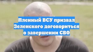 Пленный ВСУ призвал Зеленского договориться о завершении СВО