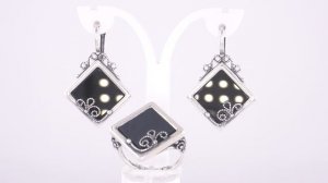 Комплект: Серьги арт.34317084А и Кольцо арт.24317084А