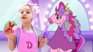 Диана и Рома Делают Прически для Ханни Мультик