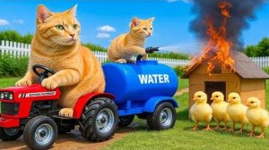 Мама-кошка и Рыжик: Строим уютный дом для утят и цыплят 🐱🐥🦆
