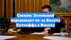 Соскин: Зеленский переживает из-за Визита Уиткоффа в Москву