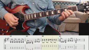 Rock Riffs in A(guitar cover,tab,backing track)