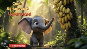 🐘🍌 Слон Банановый Чемпион: Весёлая Детская Песенка с Анимацией и Танцами для Малышей! 🎶😄