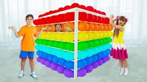 КУБ из Воздушных шаров Челлендж. Диана и Рома спасают Маму и малыша Адама