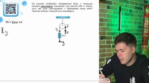 На рисунке изображён неподвижный блок, с помощью которого равномерно поднимают груз массой - №20677