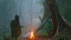 Темный и интенсивный ливень ASMR | Непревзойденный опыт кемпинга под дождем