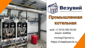 Промышленная котельная газовая для отопления цеха промышленного здания.