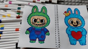 Детская раскраска с лабубу, labubu для детей