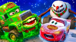 😹ЗОМБИ ГРУЗОВИК И ЗЛОЙ СНЕГОВИК ПРОТИ МОЛНИИ МАКВИНА  😹 МУЛЬТФИЛЬМЫ ДЛЯ ДЕТЕЙ