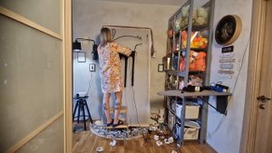 Тафтинговое настеное пано "Кот", ремесло - как искусство (и немного магии)