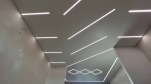 Отзыв клиента| Натяжные потолки | Натяжной потолок со световыми линиями| Воронеж