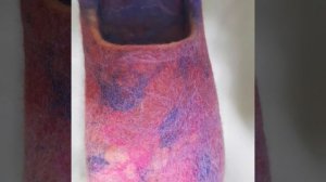 Валяные тапочки ручной работы, модель Розовый мрамор