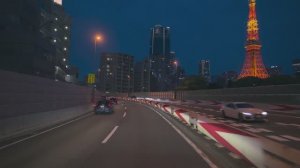 🇯🇵 Токио, Япония - ночная поездка на авто под звуки города / 2025