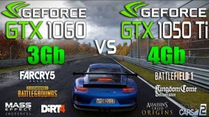 GTX 1050 Ti 4Gb vs GTX 1060 3Gb Test in 8 New Games