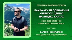 Воркшоп «Как студии/школе/секции продвигаться на Яндекс Картах»