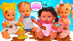 Мой детский сад моет руки! 🧼🧽🛁  Игры с куклами пупсами для детей