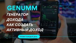 Генератор дохода: Как создать активный доход с Genumm
