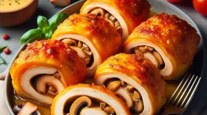 СОЧНЫЕ КУРИНЫЕ РУЛЕТИКИ с грибами и сыром — пальчики оближешь! ГОТОВЛЮ ИХ ПОСТОЯННО!