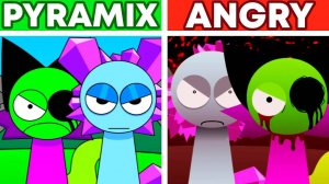 Суперсемейка Спрунки в пирамидальной форме, но ЗЛОЙ! НОВЫЙ мод! Обычные версии против Хоррор-версий