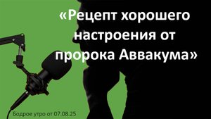 Бодрое утро 07.08.25 - «Рецепт хорошего настроения от пророка Аввакума»