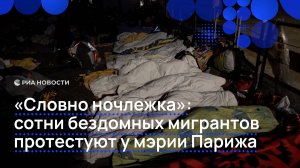 "Словно ночлежка": сотни бездомных мигрантов протестуют у мэрии Парижа