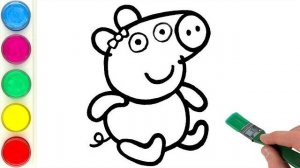 Рисуем и раскрашиваем свинку Иви (свинка Пеппа). Детям и начинающим