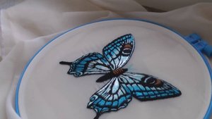 Вышиваем голубую бабочку