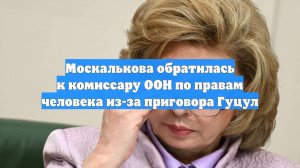 Москалькова обратилась к комиссару ООН по правам человека из-за приговора Гуцул