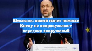 Шмыгаль: новый пакет помощи Киеву не подразумевает передачу вооружений