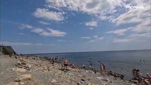 Погода в Анапе сегодня 7 августа 2025. Анапа Пляж 40 лет Победы. Чёрное море. Отдых в Анапе сезон