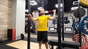 вращение плеча наружу + жим с резиной