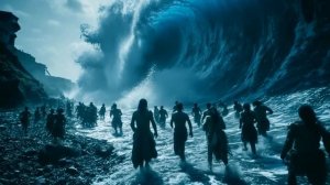 Гибель Атлантиды (историческая визуализация, AI, 2025)