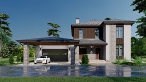 Проект двухэтажного жилого дома 185кв.м