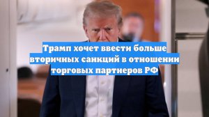 Трамп хочет ввести больше вторичных санкций в отношении торговых партнеров РФ