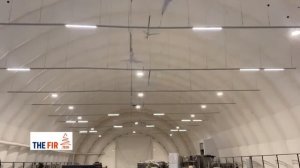 Installation der 3. aufgeblasenen Bogenkuppel