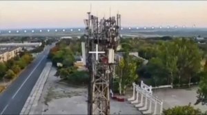 Вечерний днепропетровский Никополь в объективе боевого дрона.