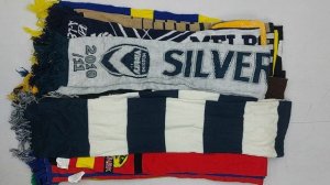 38096 Шарфы футбольные, фанатские, 4пак, Football scarves, секонд (extra) оптом