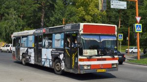 Автобус Mercedes-Benz O405N (АА 674 22). Покатушки по Барнаулу/ Ride on the Mercedes-Benz O405N bus