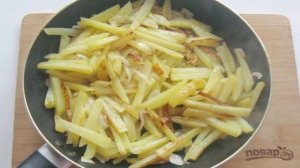 Жареная картошка с куриным филе