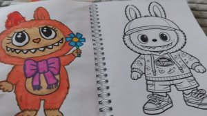 Раскраска лабубу labubu для детей с крупными картинками, играем, раскрашиваем