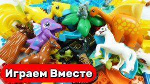 АСМР КОНСТРУКТОР С ДИНОЗАВРАМИ И ГОРКАМИ ДЛЯ ДЕТЕЙ 🦖 СОБИРАЕМ КОНСТРУКТОР И ЗАПУСКАЕМ ШАРИКИ